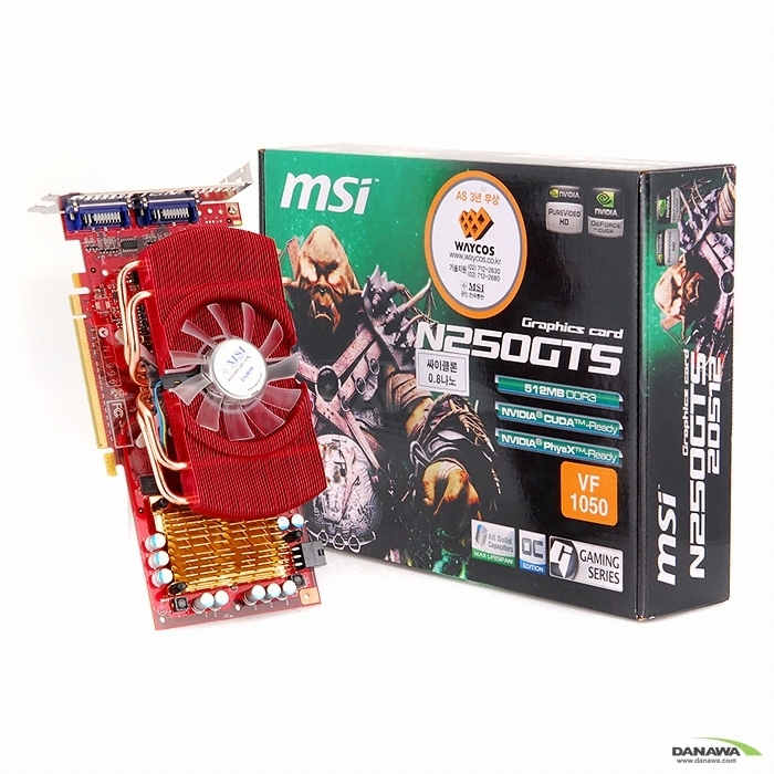 MSI ������ GTS250 N250GTS-2D512-OC ����Ŭ�� 512MB VF1050 �����ڽ�