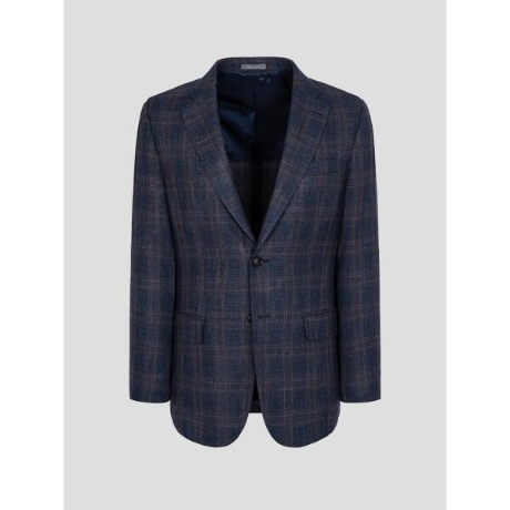 로가디스 울 모달 혼방 멀티체크 패턴 재킷 블루 RX4111P32P