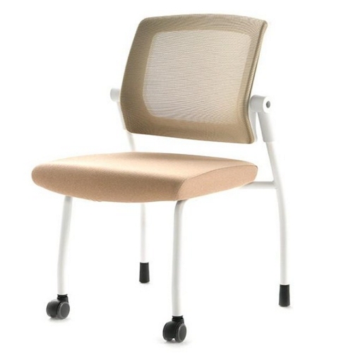 라온체어 CS100 화이트 B형 팔걸이무 앞바퀴 뒤고정 책상 의자