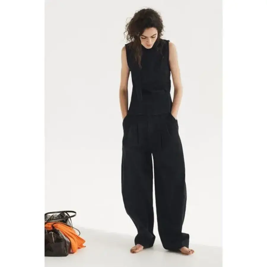 우먼 TRF 데님 청 홀터 탑 상의타이 디테일 다크 인디고 8727267443 1124407