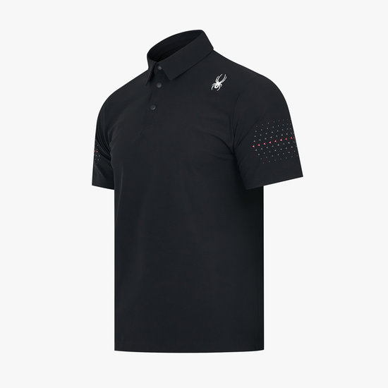스파이더 냉감 트리코트 카라 티셔츠 SPKMCNTS202M-BLK