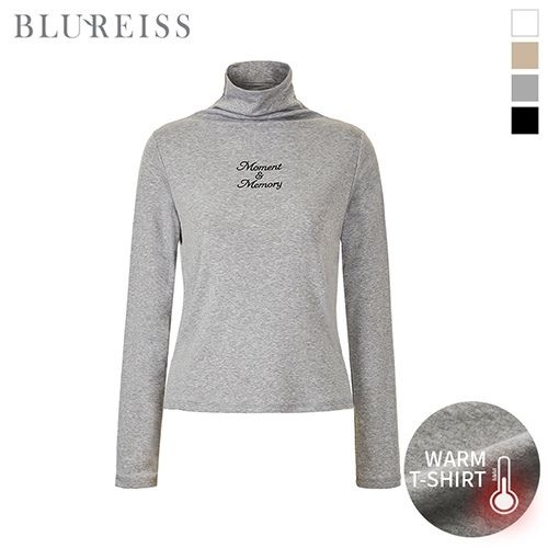 블루레이스 레터링 기모 터들넥 티셔츠_BI5W1TS6520