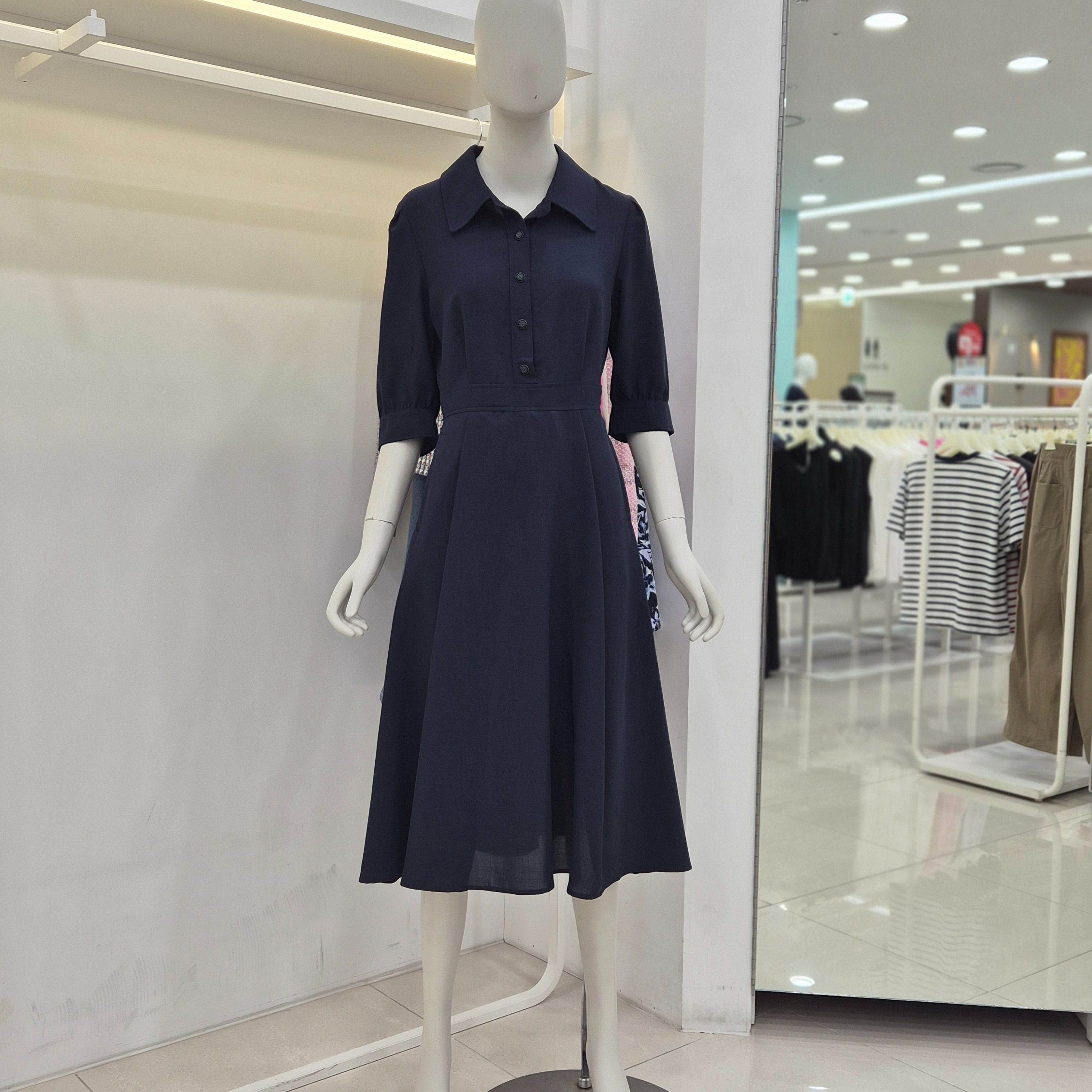꼼빠니아 카라 밴딩 플레어 원피스 CAFU4-WOP100-660_JK 509669_이미지