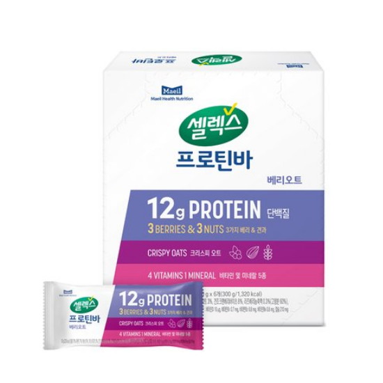 매일헬스뉴트리션 셀렉스 프로틴바 베리오트 6개입 300g (2개)_이미지