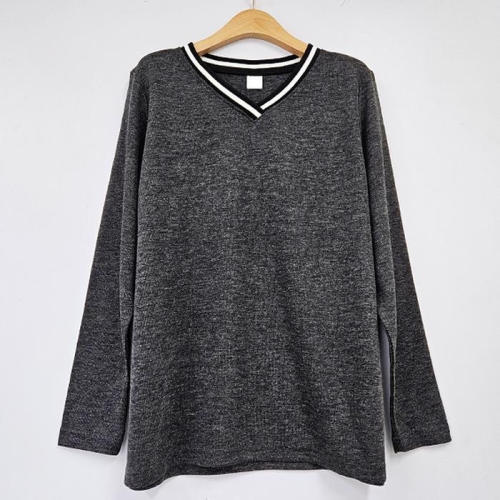 아이우먼 에딧라인V넥니트긴팔티 MNT458M510 빅사이즈_이미지