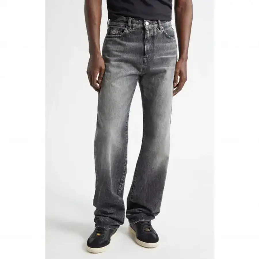 베르사체 루즈 핏 스톤워시 데님 진 7556438_이미지