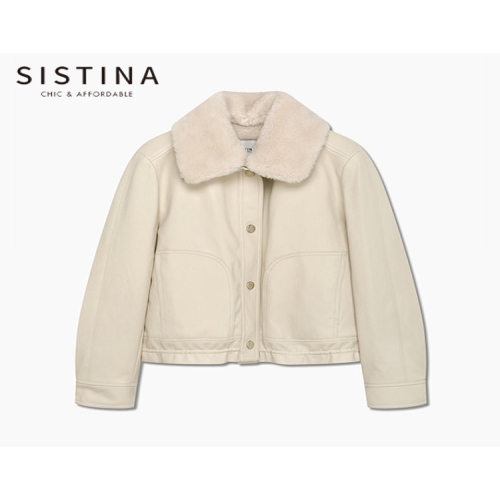 인동에프엔 시스티나 여성 페이크 레더 퍼 카라 점퍼 ASPJPP41010