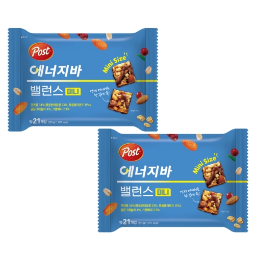 동서식품 포스트 에너지바 밸런스 미니 231g_이미지
