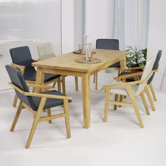 우아미가구 호리스 원목 식탁 1700 (의자6개)