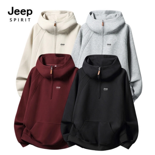 JEEP 스피릿 남녀공용 박시핏 반지퍼 후드 집업 MW3964