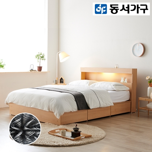 동서가구 이즈 카이 수납 LED침대 SS (양면본넬스프링)_이미지