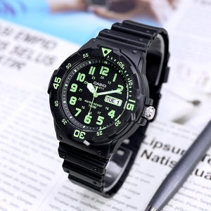 카시오 AE-1200 MRW-200H W-800H W-735H 방수 고무 시계 밴드 용 KHZBS 천연 수지 교체 시계 밴드 PR..