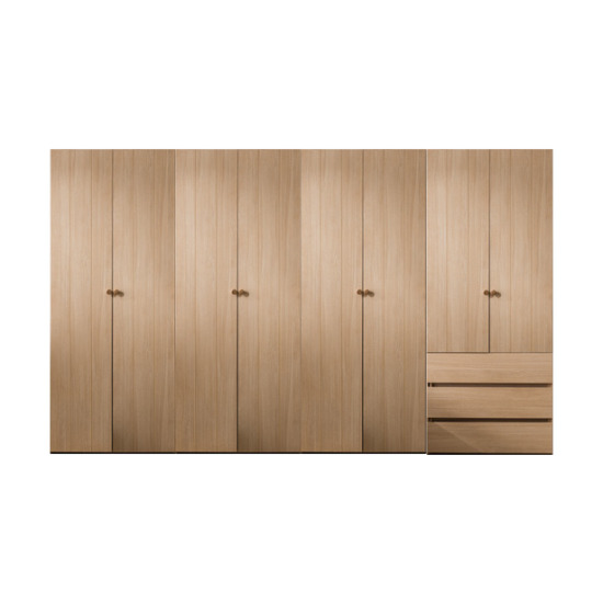 리바트 리타 오크 옷장세트 행거형+3단서랍형+선반T장형 (320cm)_이미지