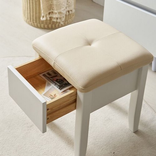 파로마 홈즈 모아 고무나무 원목 수납 스툴 의자