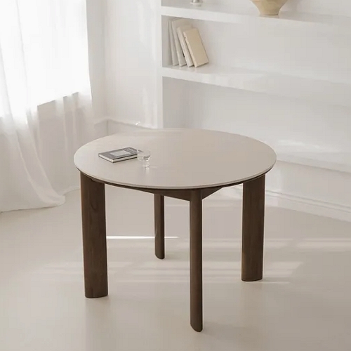 아이엔지홈  알베로 원형 세라믹 원목 식탁 1000 (의자별도)