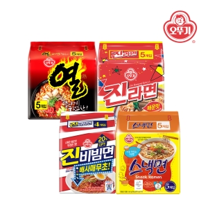 오뚜기 진라면매운맛5개 + 열라면5개 + 진비빔면4개 + 스낵면5개_이미지