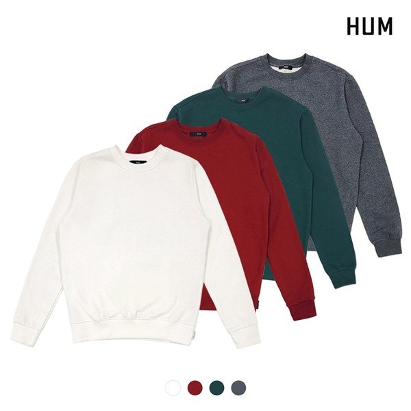 케이브랜즈 HUM 기모 기본 맨투맨 티셔츠 FHMWCTM701P