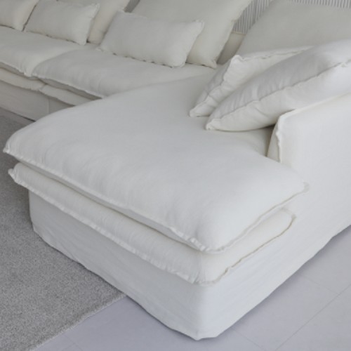 듀커 DK032 카우치 린넨 패브릭 소파 6인용 (스툴포함)_이미지