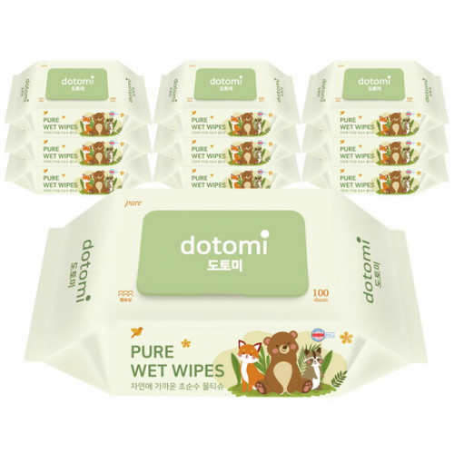 케이마스크 도토미 퓨어 초순수 물티슈 캡형 100매 (10팩)