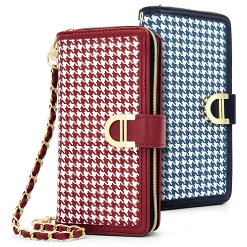 갤럭시S22 울트라 하운드 체크 지퍼 다이어리 케이스