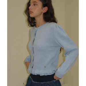 �з� RONRON PUFF SLEEVE FRILL KNIT CARDIGAN SOFT BLUE RR25AKT4534SB 108330