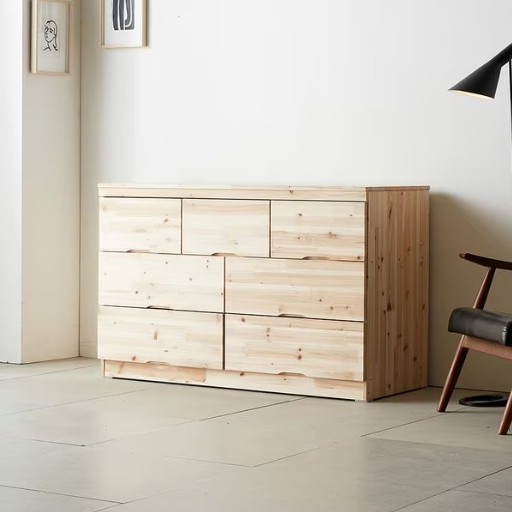 이노센트 인코 3단 삼나무 원목 와이드 서랍장 1200