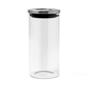 Tree 내열유리 원통형 밀폐용기 1L 마카롱 보관 견과류 밀폐 유리병 저장용기