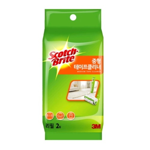 3M 스카치브라이트 중형 테이프클리너 리필 2롤 (1개)_이미지