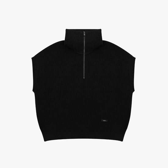 드루 하프집업 오버핏 울 베스트 DF44KP02_BK_이미지