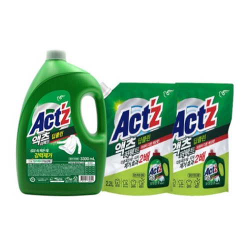 액츠 퍼펙트 딥클린 3.3L + 리필 2.2L (본품1개+리필2개)_이미지