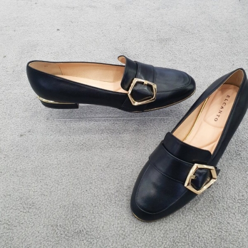 기능성 볼로냐 천연가죽 쿠션업 여성 플랫 로퍼lcwd32u04c