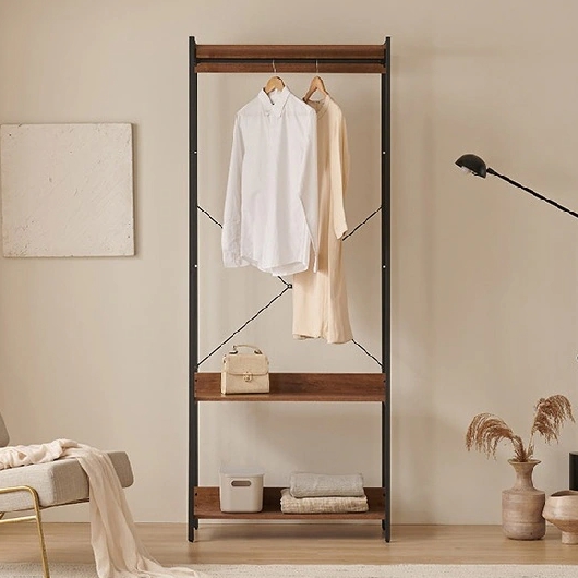 삼익가구 브랜티 1단 행거형 철제 드레스룸 시스템 옷장 800