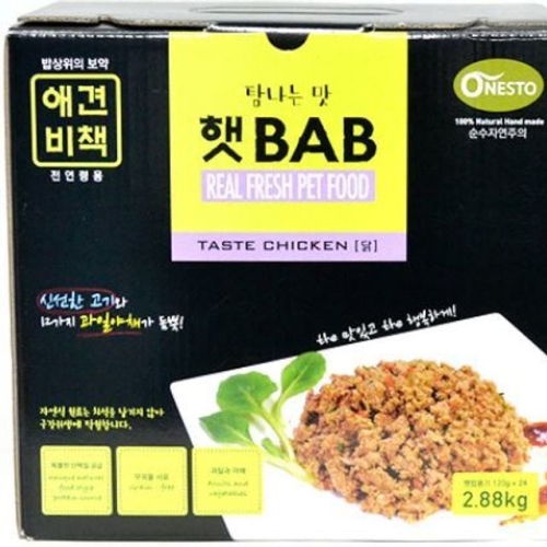 오네스토펫푸드 애견비책 햇밥 닭 120g (24개)_이미지
