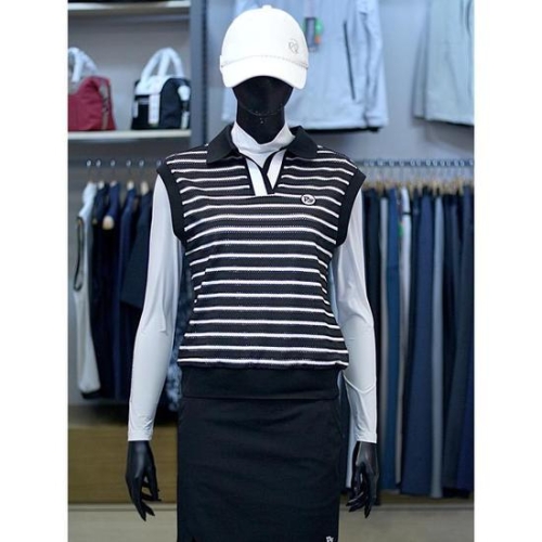 팜스프링스 세이브존03 여성 골프 봄 여름 스트라이프 카라 니트 베스트 AQ55600A이미지입니다. 누르면 해당 게시물로 새창이동합니다.