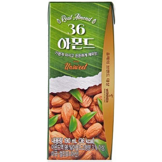 삼육식품 36 아몬드 언스위트 190ml (48개)_이미지