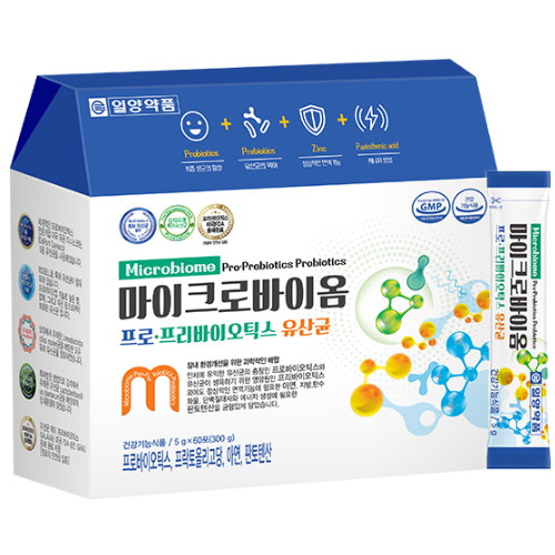 일양약품 마이크로바이옴 프로 프리바이오틱스 유산균 60포 (1개)_이미지