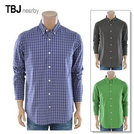 TBJ 코튼 체크 셔츠 T185SH100P_이미지