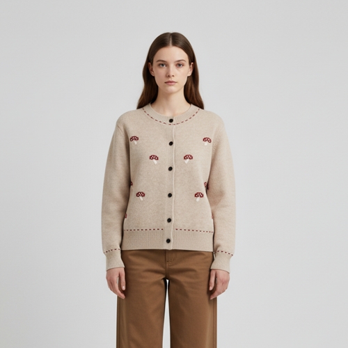 막스카라 플레이풀 머쉬룸 자카드 가디건_M53QKC419ME