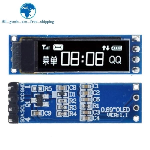 키드 코딩 OLED LCD 디스플레이 DIY 모듈 0.91 인치 128x32 IIC I2C 화이트 블루 SSD1306 드라이