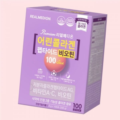 리얼메디온 어린콜라겐 펩타이드 비오틴 100포 (3개)
