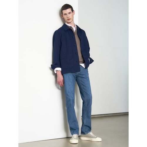 RY6237P02R 코튼 리넨 프렌치 워크 재킷 네이비 / ROGATIS MIA