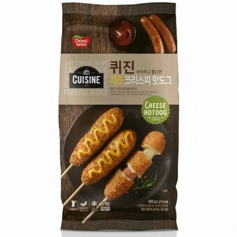 동원F&B 퀴진 치즈 크리스피 핫도그 5개입 400g
