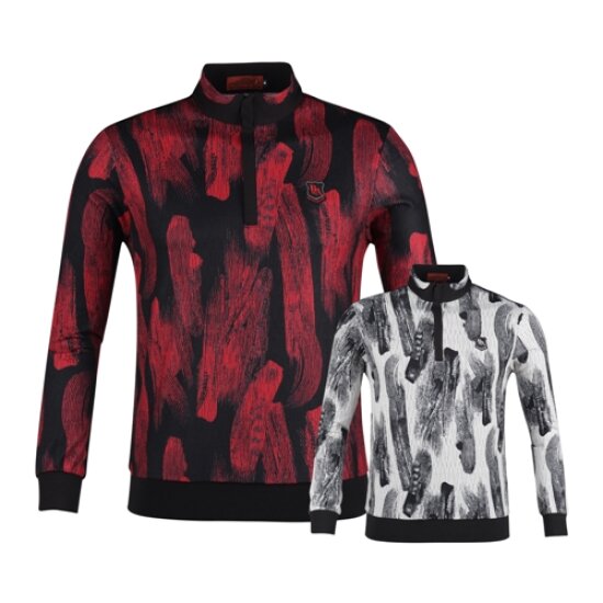 럭스골프 야마구찌 히든 반집업 긴팔 골프티셔츠 YG2A416