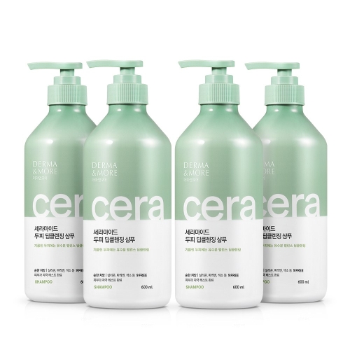 더마앤모어 세라마이드 두피 딥클렌징 샴푸 600ml (4개)_이미지