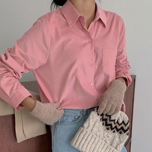 셀러허브 패션 빅사이즈 412 셀즈카라골지면루즈셔츠 DBNT492_이미지