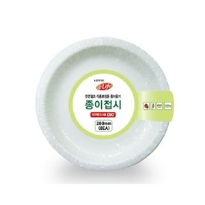 롯데 종이접시 200/1회용/그릇/일회용/용기/일회용그릇 종이그릇 종이용기 일회용기 일회용반찬용기 일회용