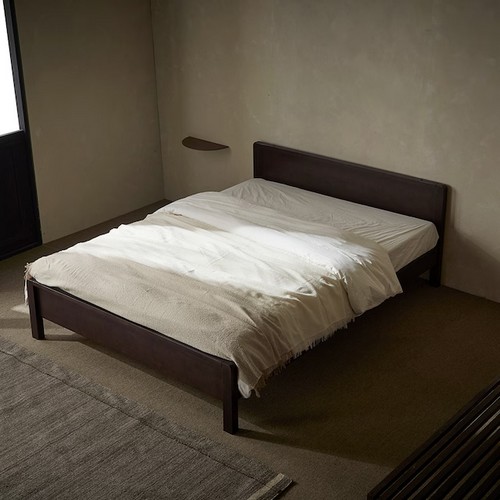 퍼니코 로그 고무나무 원목 침대 Q (매트별도)_이미지