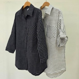 나야홍 빅사이즈체크셔츠 U174L503 미미체크카라롤업남방 RI