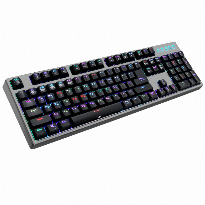 앱코 HACKER K6000 RGB 게이밍 기계식 건메탈 (다크 그레이, 청축)