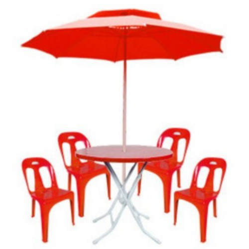 호가 특대형 파라솔 + 원형 테이블 + B형 의자 4개